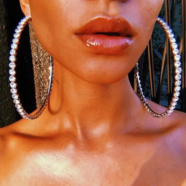 Iced out 2025 hoop earrings